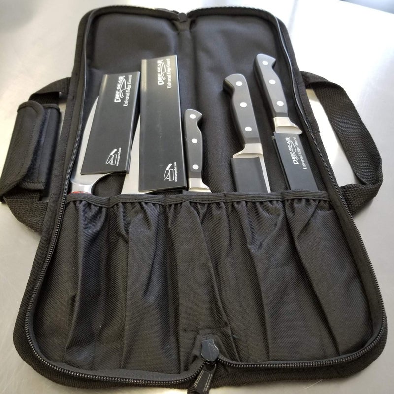 Ergo Chef 5 Pocket Chef Knife Case Roll Bag Bi-Fold (Black) Lightweight - Durable Nylon / Polyester Blendâ€“ Perfect for the Busy Traveling Chef - Image 3
