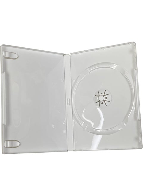 25 Pack Maxtek Standard 14mm White Single Disc CD  DVD Cases with Outer Clear Artwork Insert Sleeve Compatible for Nintendo Wii Discs