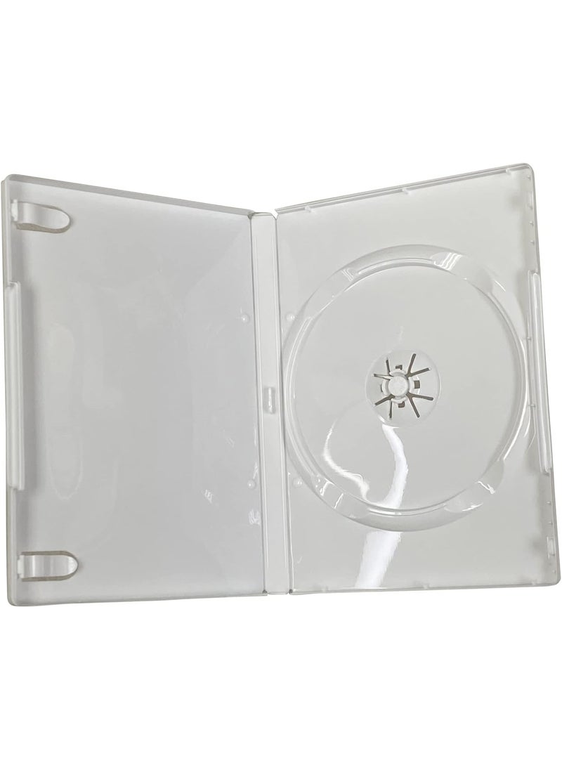 maxtek - 25 Pack Maxtek Standard 14mm White Single Disc CD  DVD Cases with Outer Clear Artwork Insert Sleeve Compatible for Nintendo Wii Discs - Image 1