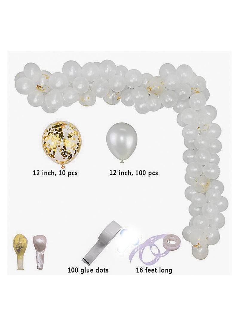 110 Pcs Multicolor Balloon Party Supplies – New Year Decorations – Latex Balloons – Creamy White Balloons – Clear Air Balloons, Wedding Decorations, Baby Shower, Birthday Party Decor White Balloon - Image 3