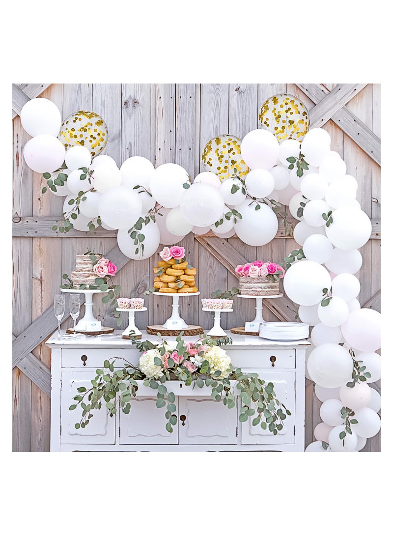 110 Pcs Multicolor Balloon Party Supplies – New Year Decorations – Latex Balloons – Creamy White Balloons – Clear Air Balloons, Wedding Decorations, Baby Shower, Birthday Party Decor White Balloon - Image 1