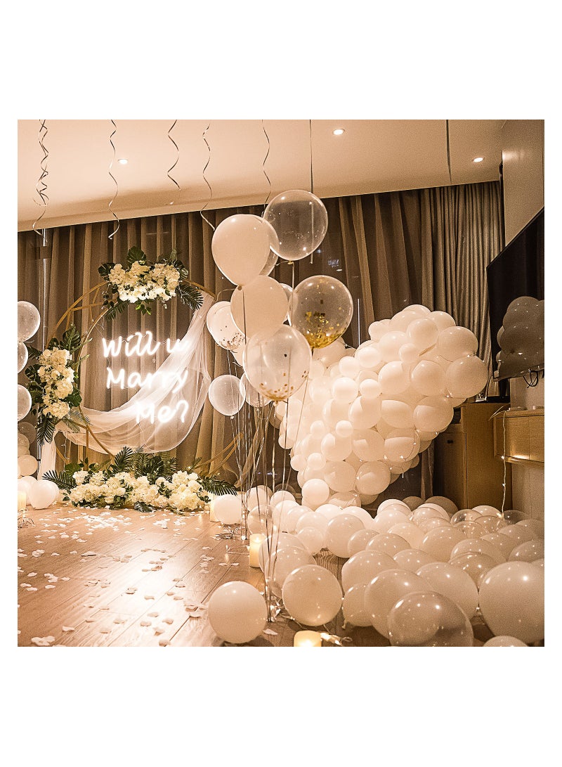110 Pcs Multicolor Balloon Party Supplies – New Year Decorations – Latex Balloons – Creamy White Balloons – Clear Air Balloons, Wedding Decorations, Baby Shower, Birthday Party Decor White Balloon - Image 5