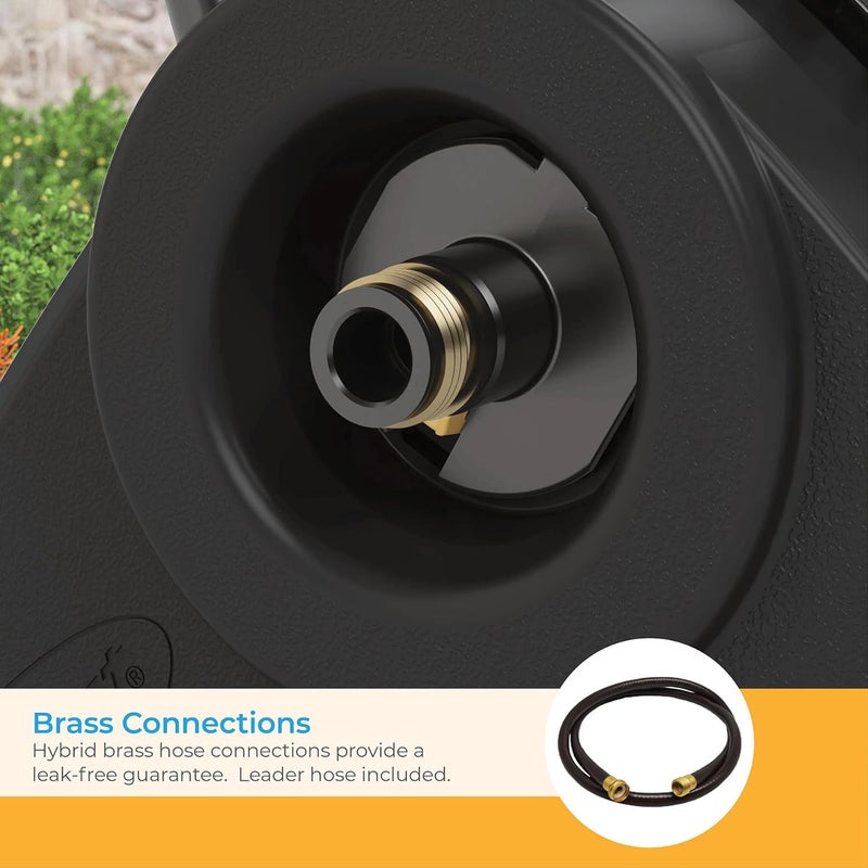 Suncast 175ft Outdoor SteelResin Hybrid Hosemobile Garden Hose Reel Cart Black Made in The USA - Image 5