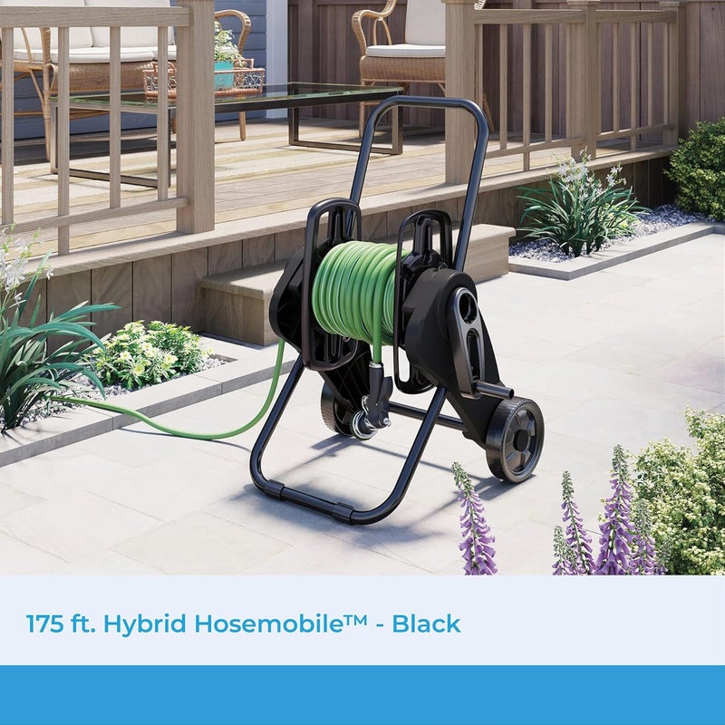 Suncast 175ft Outdoor SteelResin Hybrid Hosemobile Garden Hose Reel Cart Black Made in The USA - Image 2