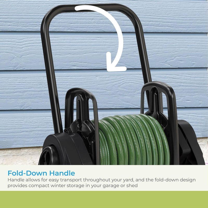 Suncast 175ft Outdoor SteelResin Hybrid Hosemobile Garden Hose Reel Cart Black Made in The USA - Image 4