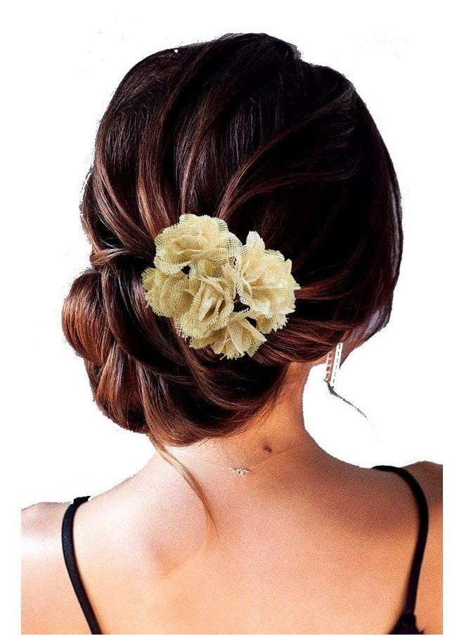Hair Flare Artificial Hair Accessories Bridal Hair Pins For Wedding For Women And Girls2284 Bright Golden  - Image 1