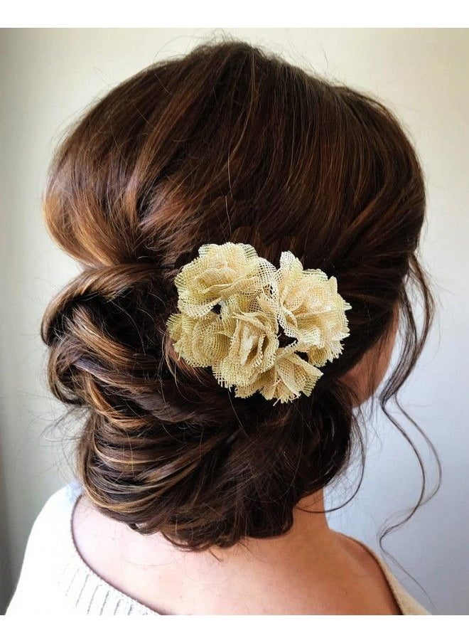 Hair Flare Artificial Hair Accessories Bridal Hair Pins For Wedding For Women And Girls2284 Bright Golden  - Image 4