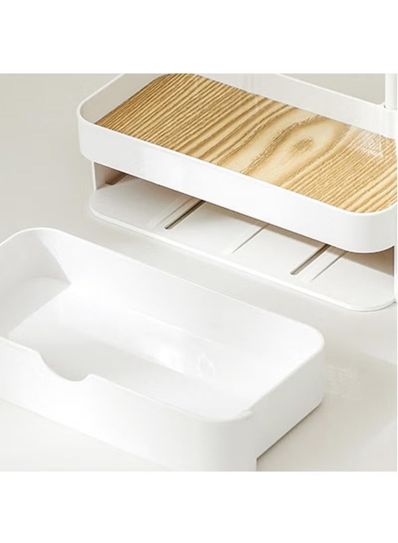عربست حامل عرض القلادة - رف تخزين المجوهرات على منضدة الزينة | صينية أنيقة لحامل المجوهرات على سطح المكتب | درج منظم أساور متعدد الوظائف لسطح المكتب، منضدة الزينة، غرفة نوم، أبيض - Image 2