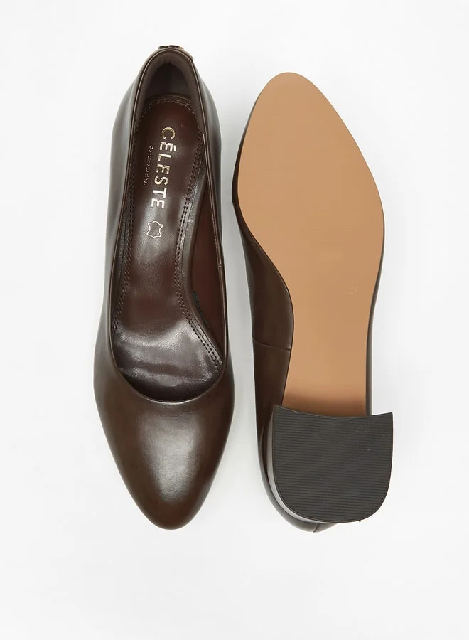 Celeste Women'S Solid Slip-On Shoes With Block Heels