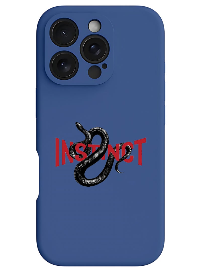 Theodor iPhone 16 Pro Blue Protective Slim Fit Case Liquid Silicone Cover with Full Body Protection Anti-Scratch Shockproof Case For iPhone - Instinct - Image 1