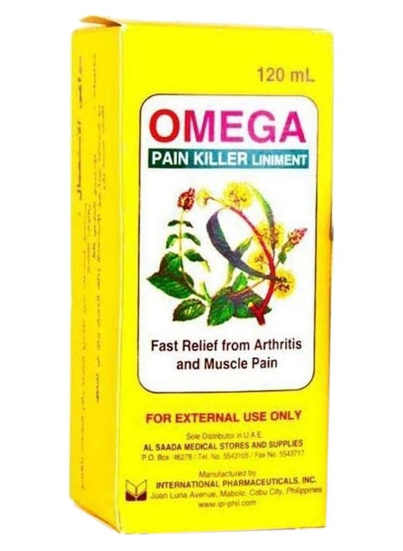 OMEGA Pain Killer Liniment, Fast Relief from Arthritis and Muscle Pain, 120ml - Image 1
