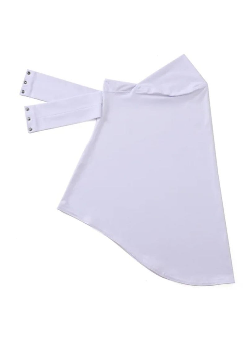 Chin Turban women Hijab, Back Button Hijab, Instant Hijab, Prayer Hijab, Convenient Style, Sports Hijab, One-Piece Head Cover (White) - Image 3
