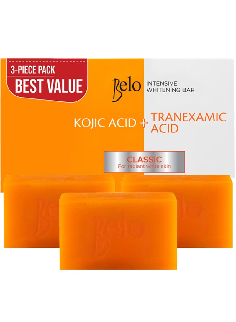 BELO Intensive Whitening Bar Kojic Acid Plus Tranexamic Acid Soap 65gm x 3