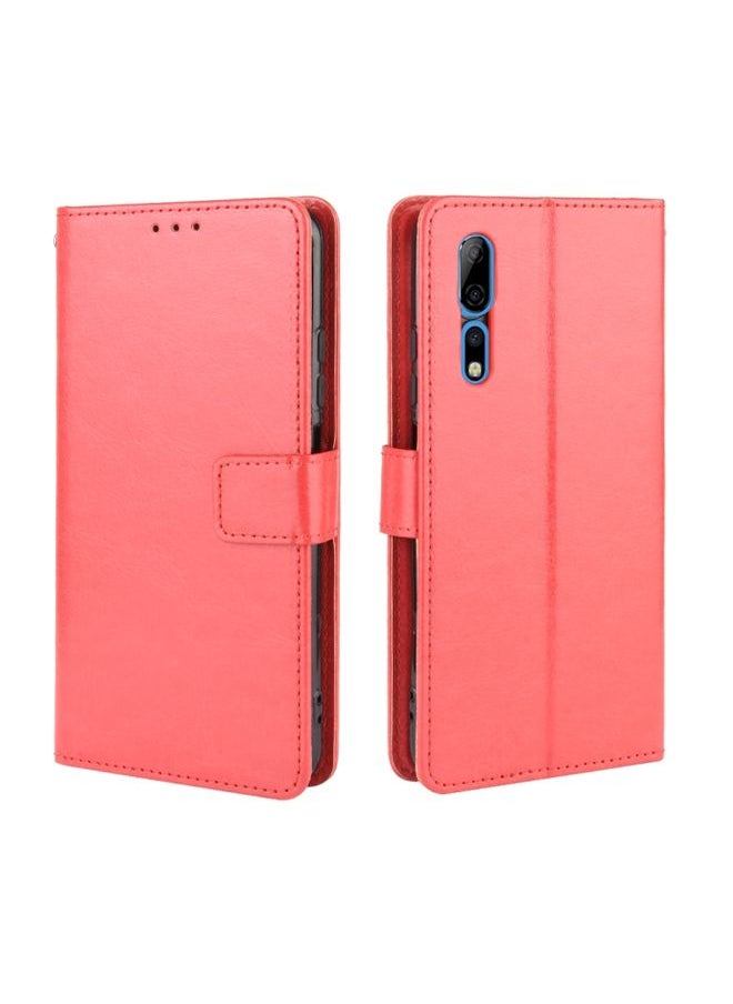 HuHa Case Cover For ZTE Axon 10 Pro/Axon 10 Pro 5G/A2020 Pro Retro Crazy Horse Texture Horizontal Flip Leather Case , with Holder & Card Slots & Photo Frame(Red) 