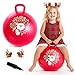 EVERICH TOY Hopper Ball for Kids 18In Sit On Bouncy Balls with Handle for Indoor Outdoor Active Play Red Christmas Inflatable Boys Girls Gifts for 4 5 6 7 8 Years Old with Christmas Reindeer Ears - Image 2
