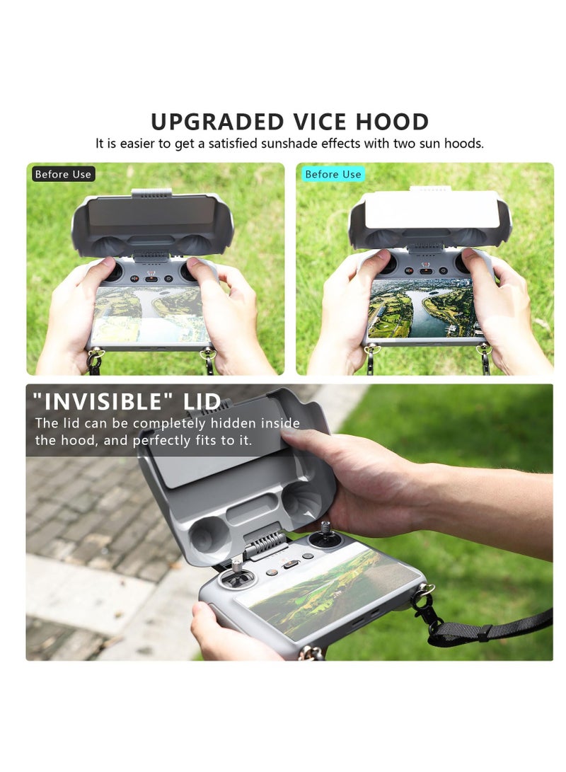 DJI Air 3 RC 2 Controller Sun Hood Cover and Joystick Protector for Enhanced Screen Protection and Accessories in Grey - Image 2