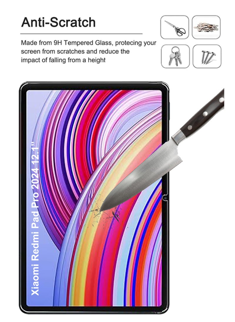 Xiaomi Redmi Pad Pro 2024 12.1 -  Tempered Glass Screen Protector - Premium HD  Delicate Touch , Higher Transparency , Easy to Install ,Anti-scratch and Bubble-free Screen Protector - Clear
