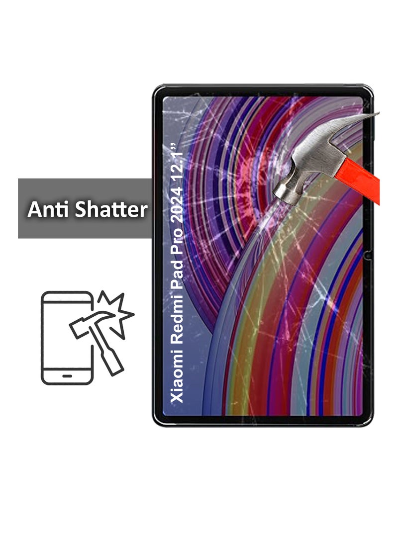 Xiaomi Redmi Pad Pro 2024 12.1 -  Tempered Glass Screen Protector - Premium HD  Delicate Touch , Higher Transparency , Easy to Install ,Anti-scratch and Bubble-free Screen Protector - Clear