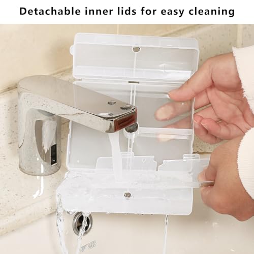 FYY Daily Pill Organizer/ Case, 7 Compartments Portable, [Folding Design] Large Travel Pill Box for Purse Pocket to Hold Vitamins,Cod Liver Oil,Supplements and Medication-Clear - Image 5