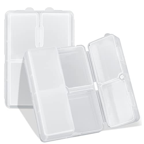 FYY Daily Pill Organizer/ Case, 7 Compartments Portable, [Folding Design] Large Travel Pill Box for Purse Pocket to Hold Vitamins,Cod Liver Oil,Supplements and Medication-Clear - Image 1