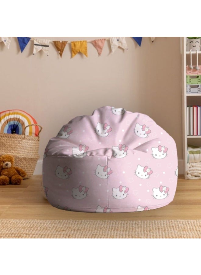 DANUBE HOME Hello Kitty Poly Cotton Duck Printed Bean Bag – Cute & Durable Kids’ Bean Bag Chair with Printed Design | Soft, Stylish Seating Perfect for Bedrooms, Playrooms & Lounges - Image 1