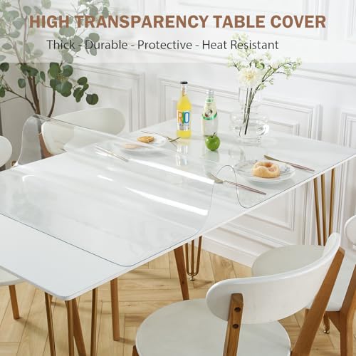 LovePads Clear Desk Mat 12 x 48 Inch 15mm Thick Clear Table Protector Waterproof Plastic Table Cover Protector PVC Desk Protector Mat Vinyl Desk Cover for Desktop Coffee Dining Table - Image 3