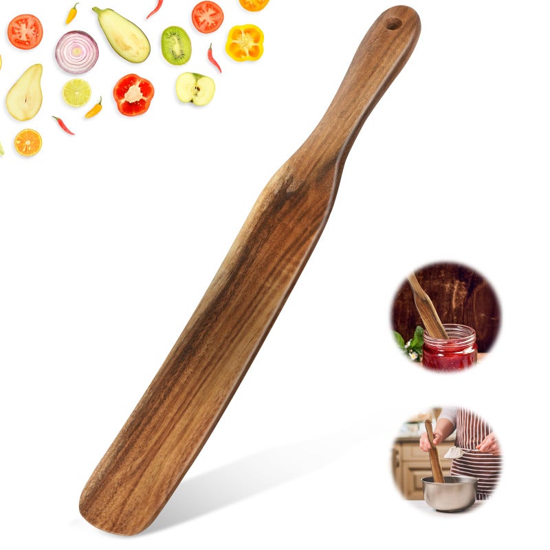 MYRAINBOW Spurtle for Sourdough Starter, Spreading, Cooking, Mixing, Reaching Bottom of Jar, Kitchen Utensils, Spurtles Kitchen Tools Wooden Kitchen Utensils for NonStick Cookware - Image 1