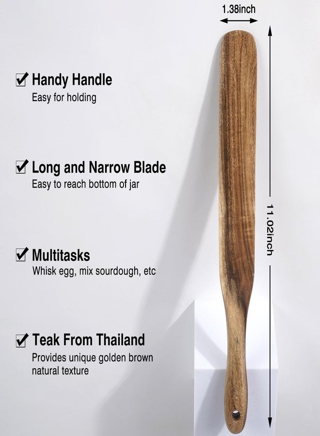 MYRAINBOW Spurtle for Sourdough Starter, Spreading, Cooking, Mixing, Reaching Bottom of Jar, Kitchen Utensils, Spurtles Kitchen Tools Wooden Kitchen Utensils for NonStick Cookware - Image 5
