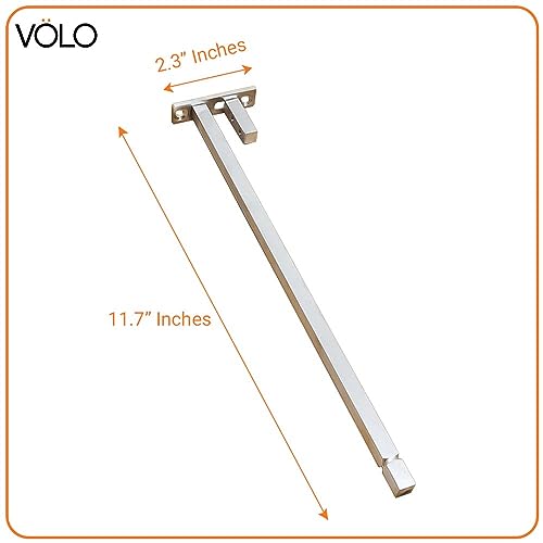 Volo 12 inch/ 300mm Stainless Steel Square F Bracket for 8mm/10mm/12mm (Adjustable) Glass- Pack of 4 Pieces - Image 2