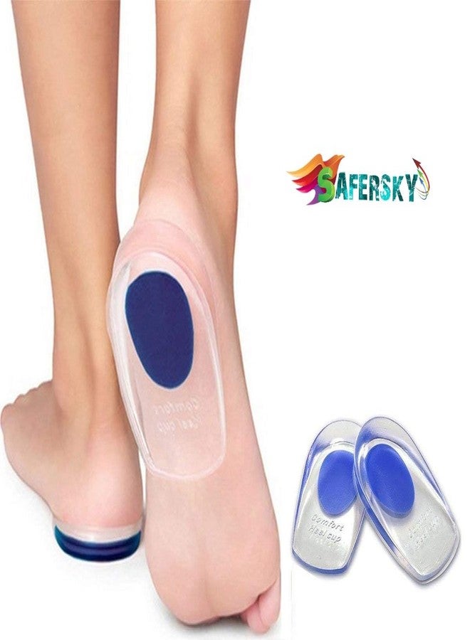 SKYLIT Gel Heel cups Silicon Heel Pad for Heel Ankle Pain Heel Spur Shoe Support Pad for Men and Women Shock Cushion Pad Heels Pain Relief Heel Support Foot Heel Cushion pad (Shoe Heel pad) - Image 2