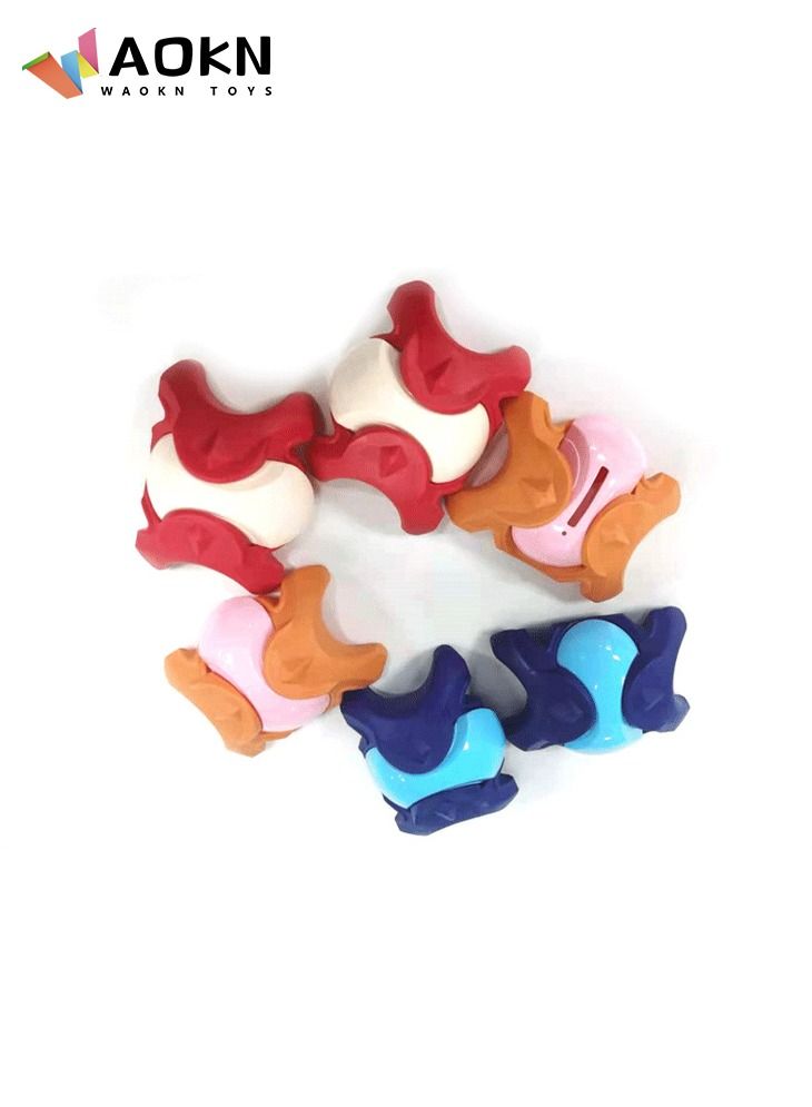 دبليو أيه أو كي أن ألعاب ألغاز تعليمية مكعبات بناء عداد عملات معدنية للأطفال حصالة على شكل حيوان تجميعها كرة عملة معدنية مجمعة اللبنات مجموعة بنك المال المستديرة - Image 2