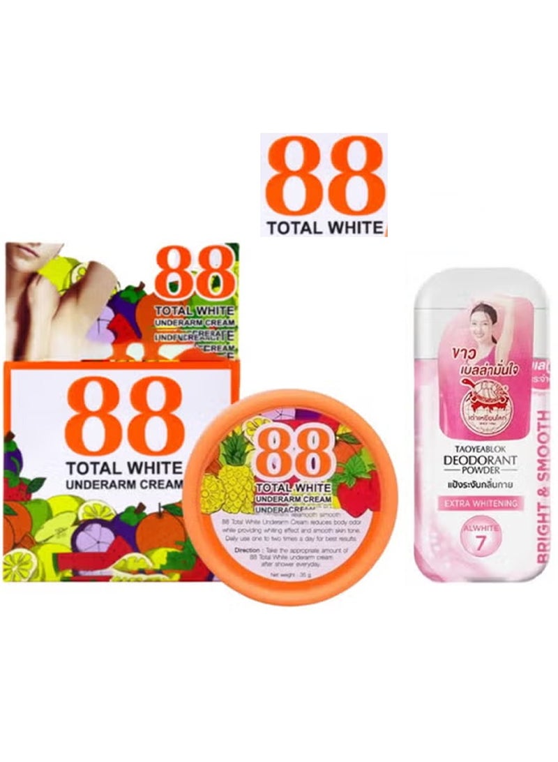 توتال وايت 88 88 توتال وايت كريم تفتيح الإبط & بودر مزيل العرق التايلاندي