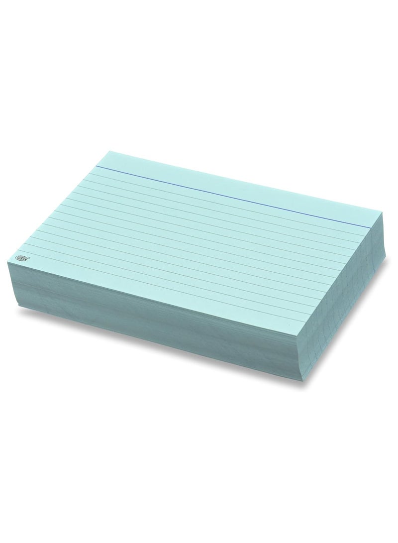 FIS® Ruled Record Cards or Index Cards, Size:6"x4" Inches (152x102mm), Two Sides Single Ruled, 240gsm, 100 Sheets Per Packet, Packet of 3 Pieces, Blue Color-FSIC64BL-3 - Image 2