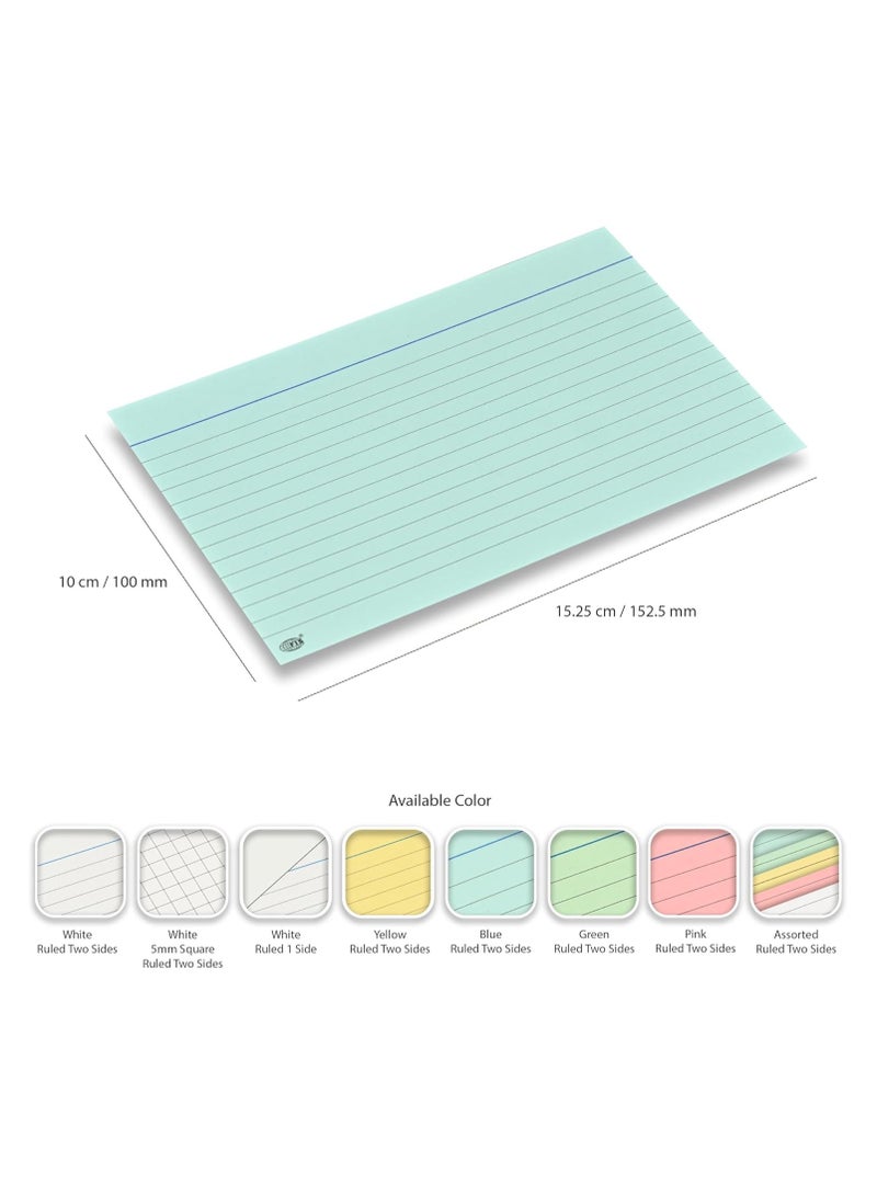FIS® Ruled Record Cards or Index Cards, Size:6"x4" Inches (152x102mm), Two Sides Single Ruled, 240gsm, 100 Sheets Per Packet, Packet of 3 Pieces, Blue Color-FSIC64BL-3 - Image 5
