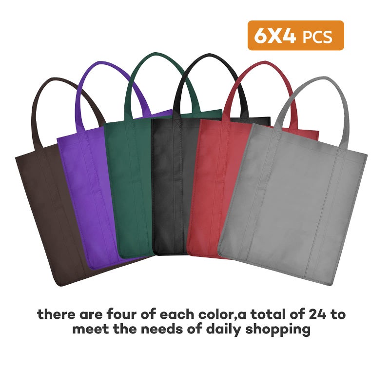 JERIA 24-Pack Reusable Grocery Bagsï¼ŒLarge Washable Foldable Shopping Bagsï¼ŒHeavy Duty Tote Bags with Reinforced Handles - Image 4