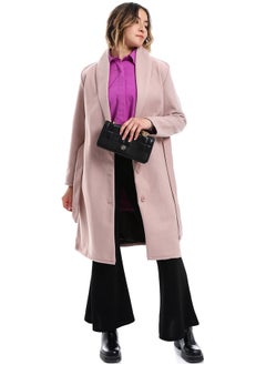 Andora Shawl Lapel Collar Belted Coat _ Kashmir  - Image 2