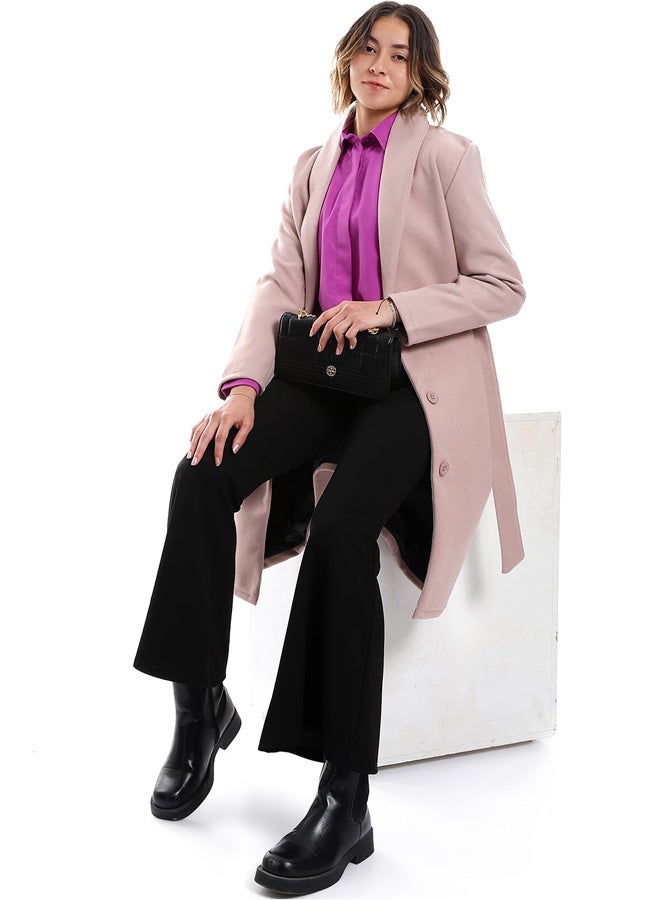 Andora Shawl Lapel Collar Belted Coat _ Kashmir - Image 1