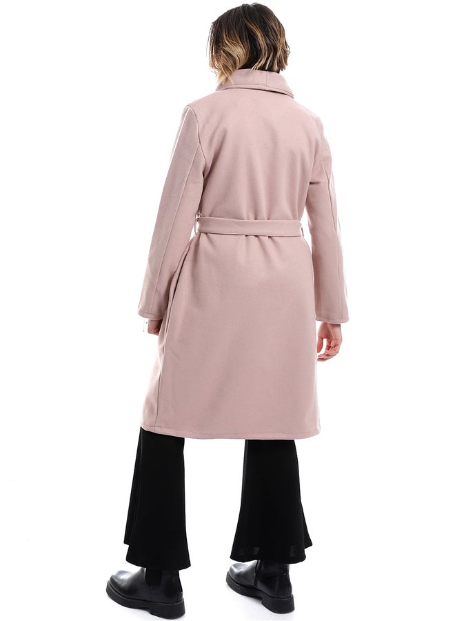 Andora Shawl Lapel Collar Belted Coat _ Kashmir - Image 3