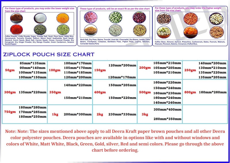 Deera Ziplock Airtight Stand up SilverCromeSteel Colour Food Grade PolythenePolyester Lamination PouchCoverBag with zipper selfseal and reusableSilver105mmX210mmPack of 50 - Image 4