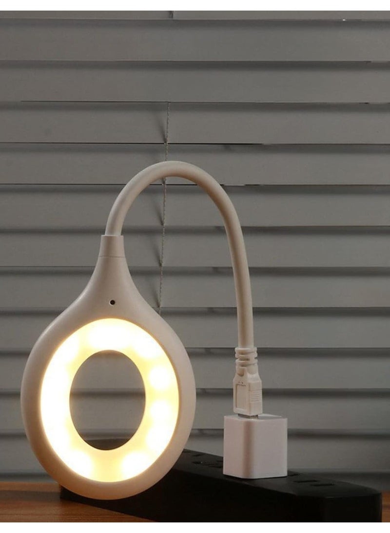 راكسوم ضوء USB للتحكم الصوتي للكمبيوتر المحمول، 24 مصباح LED ليلي يعمل بالصوت لغرفة النوم، مصباح إضاءة LED صغير خفيف الوزن للقراءة مع رقبة معقوفة مرنة لجهاز الكمبيوتر المحمول - Image 1