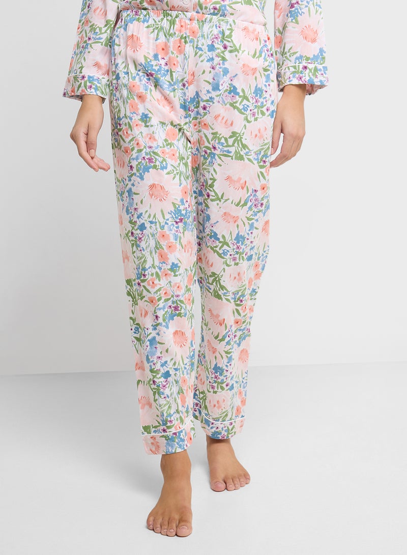 Ginger Floral Button Up Shirt & Pyjama Set  - Image 4