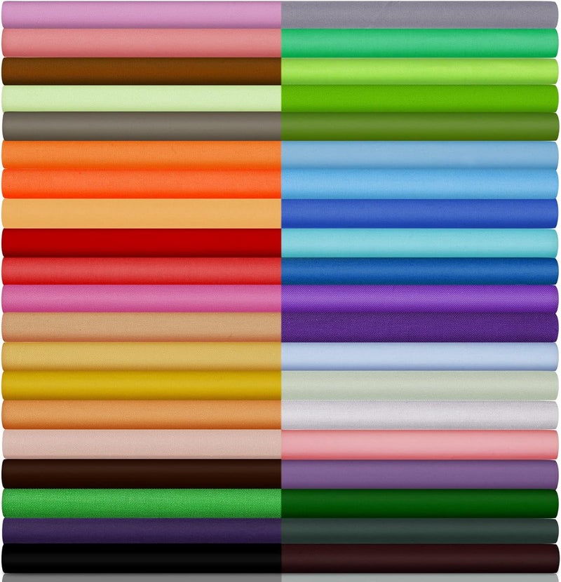 Macarrie حزم قماش باتشورك ملونة صلبة مكونة من 40 قطعة مقاس 10 × 10 بوصة متعددة الألوان للخياطة والحرف اليدوية مسبقة القطع - Image 1