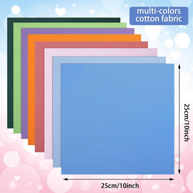 Macarrie حزم قماش باتشورك ملونة صلبة مكونة من 40 قطعة مقاس 10 × 10 بوصة متعددة الألوان للخياطة والحرف اليدوية مسبقة القطع - Image 2