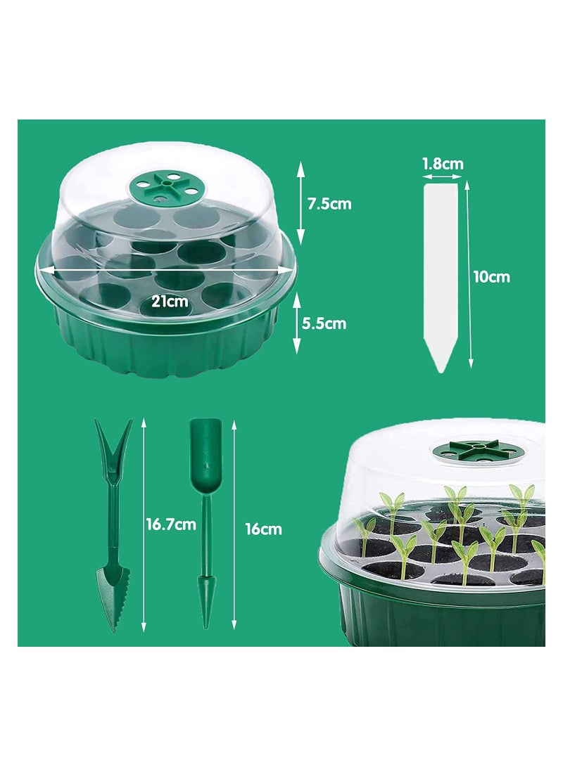 Plant Germination Trays Kit, Thicken Round Seed Trays 3Pack Cells Potting Trays, Seed Propagators Trays with Lids, Propagators for Plants Seed Growing Garden Greenhouse - Image 5