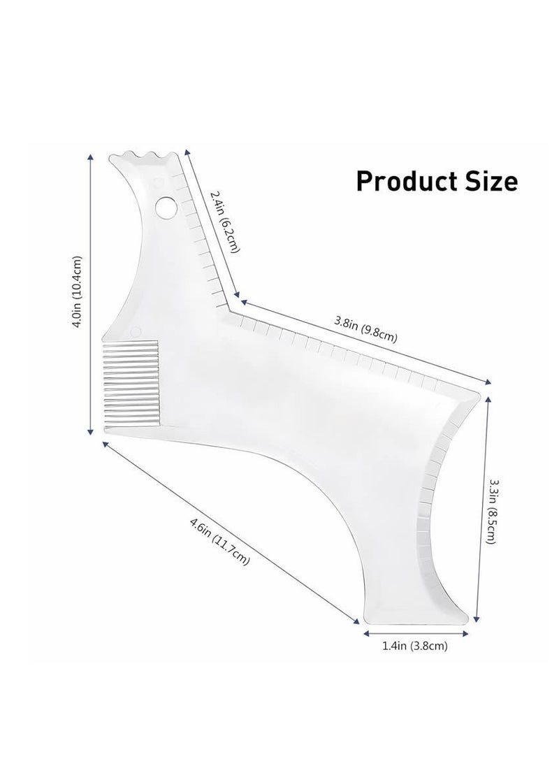 Men's Beard Shaping Tool Template, Beard Guide Shaper with Inbuilt Comb,Multi-liner Edges Shave for Curve/Straight/Neckline/Goatee/Sideburns