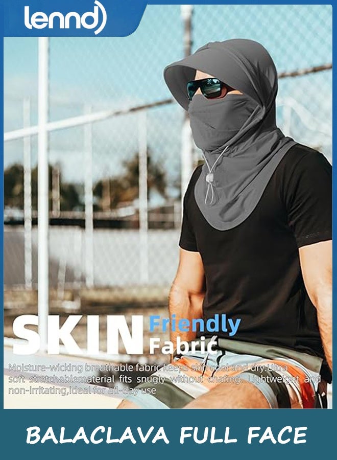 LENND Cooling Breathable Balaclava Full Face Mask with Wide Brim Sun UV Protection Hood for Men Women Fishing Motorcycle Skiing - Image 2