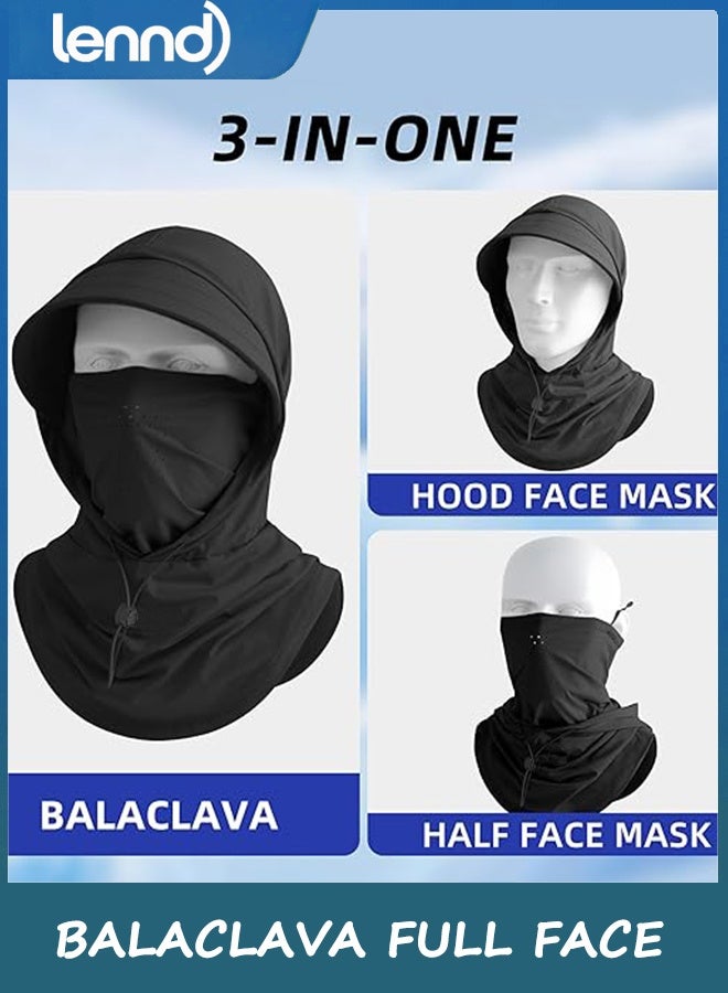 LENND Cooling Breathable Balaclava Full Face Mask with Wide Brim Sun UV Protection Hood for Men Women Fishing Motorcycle Skiing - Image 5