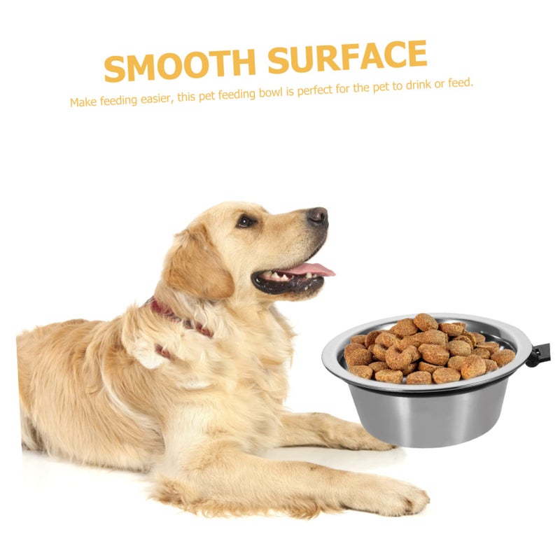 Elevated Wall Mounted Dog Bowls Set Adjustable Height Pet Food and Water Feeder - Image 4