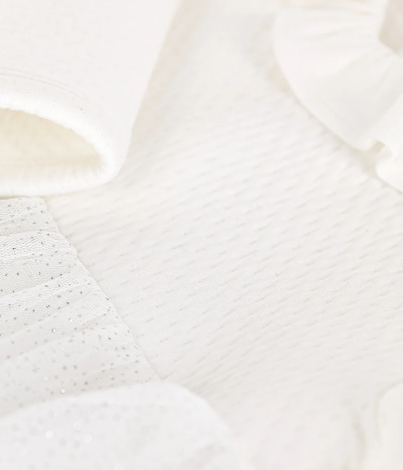 Petit Bateau Babies' dress in tube knit and tulle