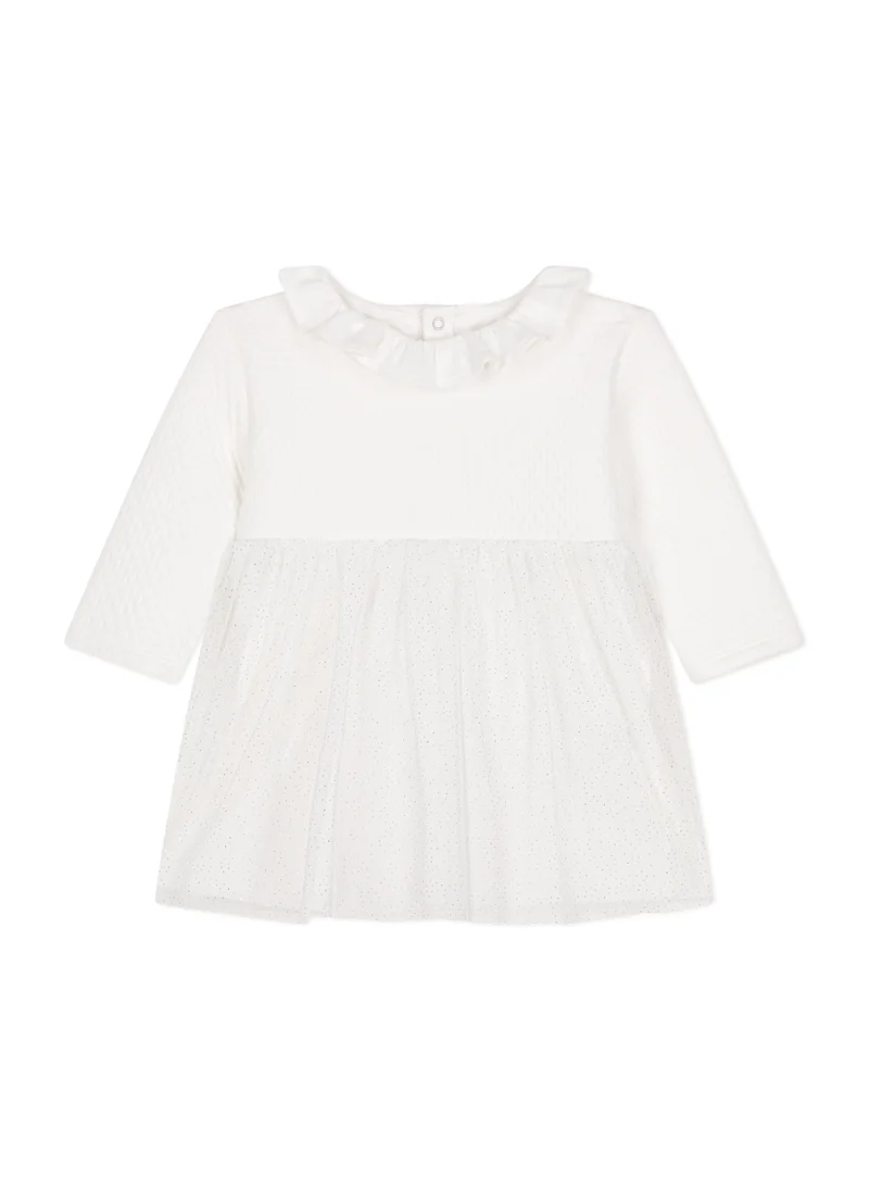 Petit Bateau Babies' dress in tube knit and tulle